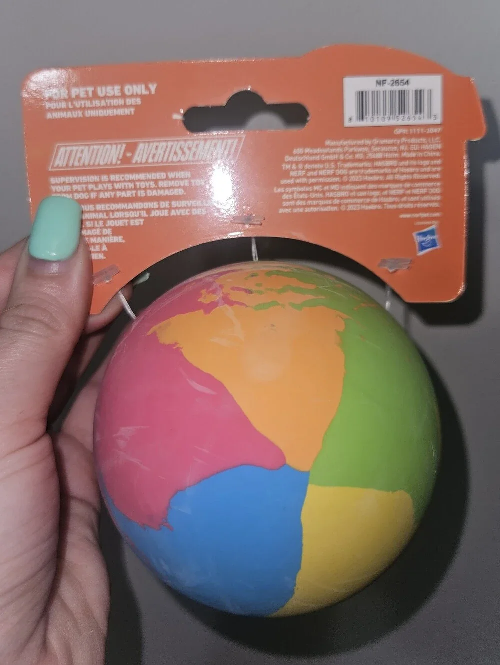 NWT Nerf Super Bounce Tie-Dye Multicolor Rubber Dog Ball For Play